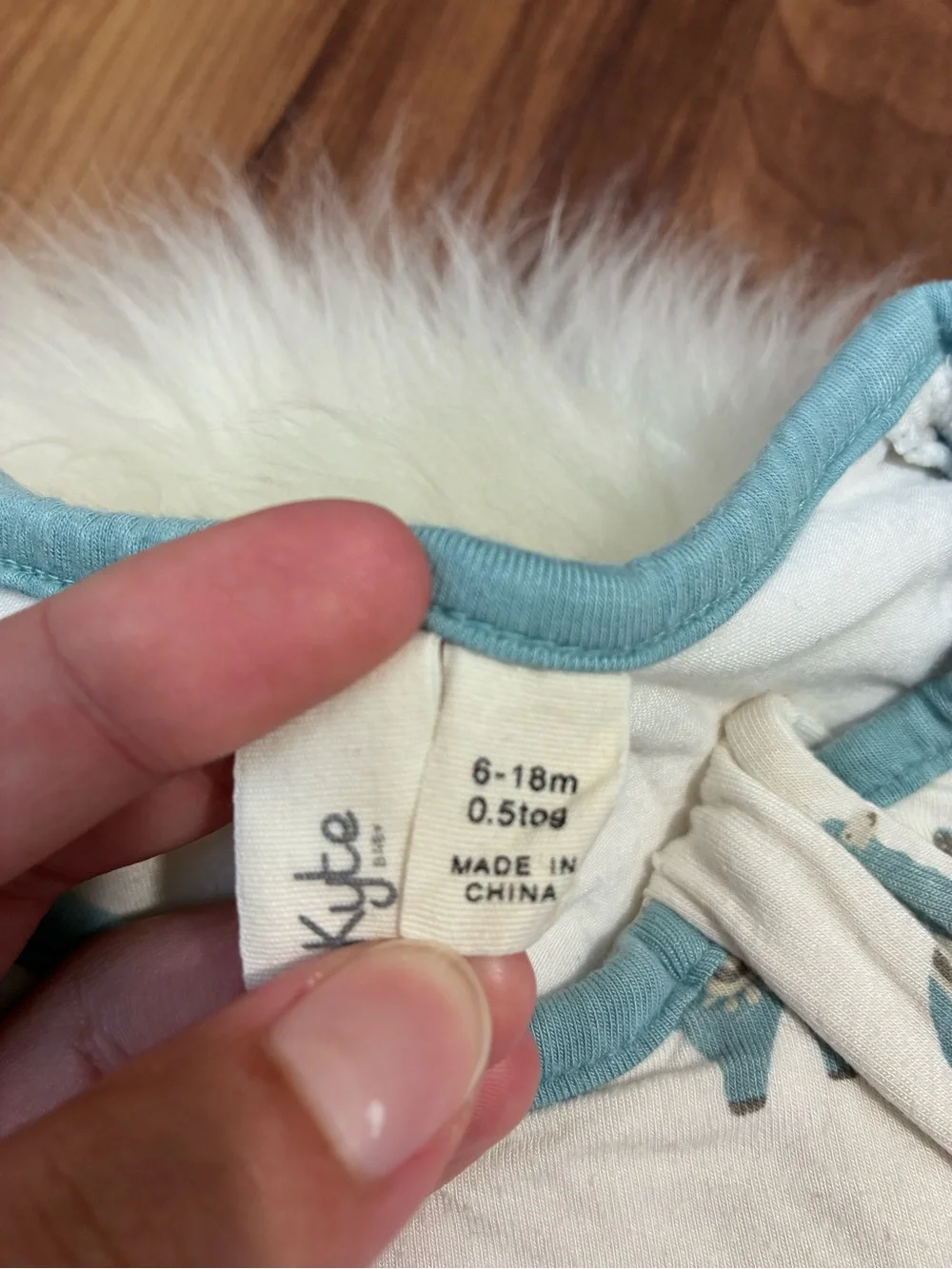 Kyte White Blue Llama Sleep Sack • 6/18M 0.5 TOG